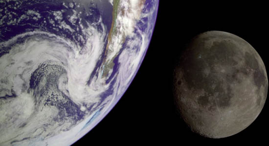 Earth and moon