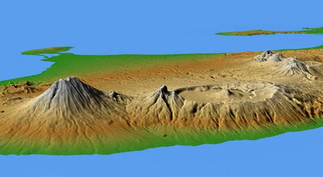 Space Images Bali Shaded Relief and Colored Height